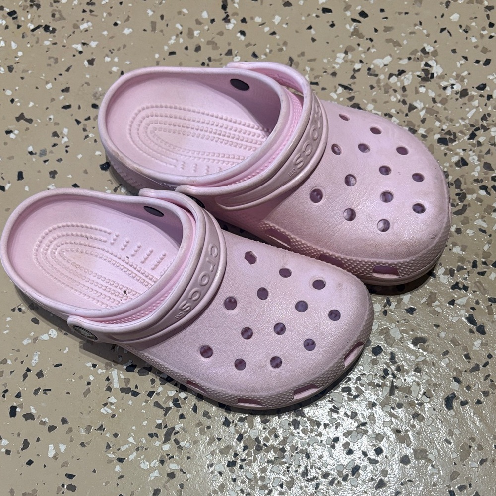CROCS Kids Pink Vented Clogs with Heel Strap